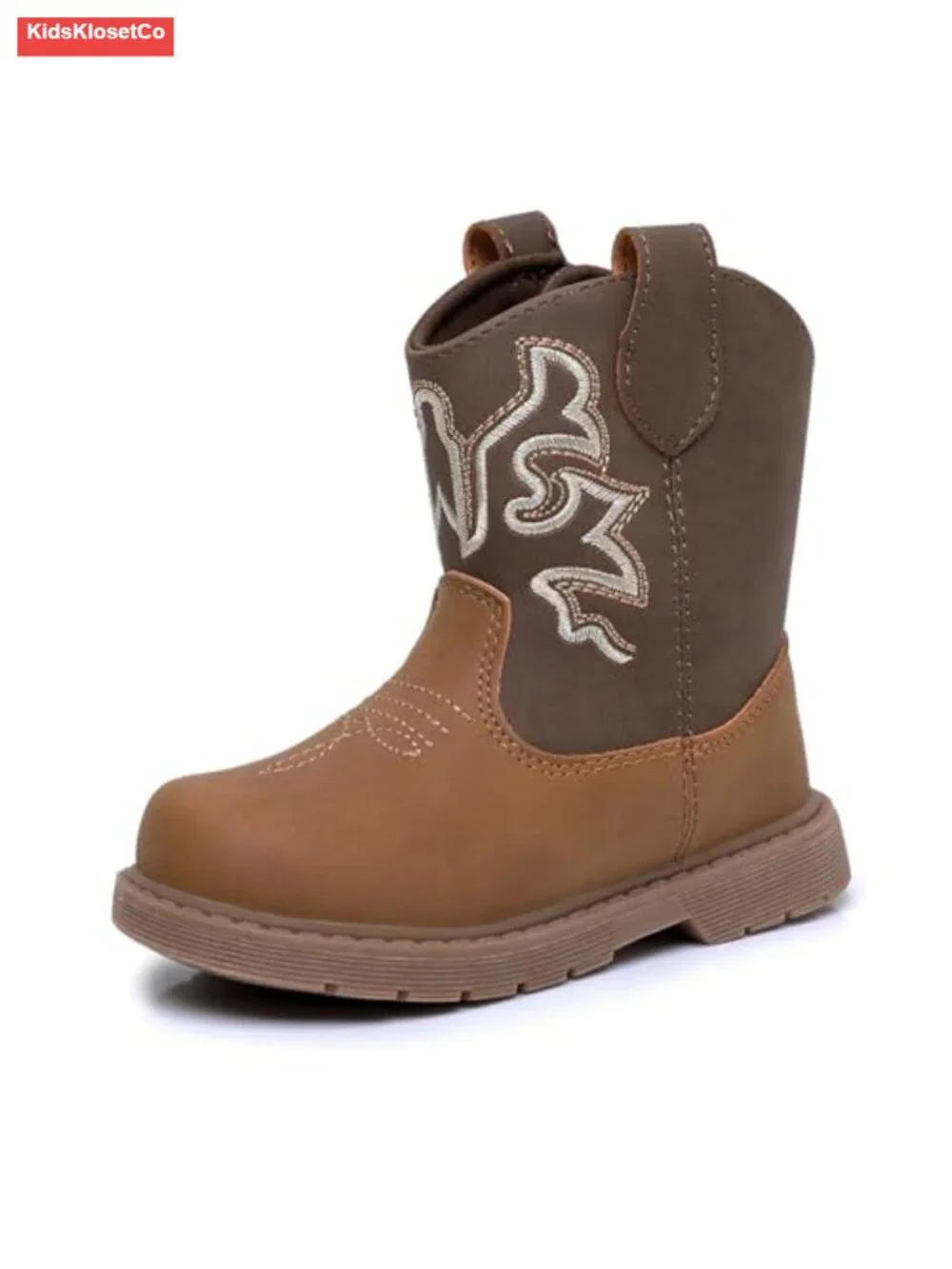 Toddler Cowboy Boots with Hook & Loop Closure, Round Toe, Western Style